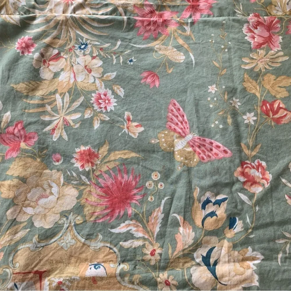 Pottery Barn Asian Floral Butterfly Euro Sham